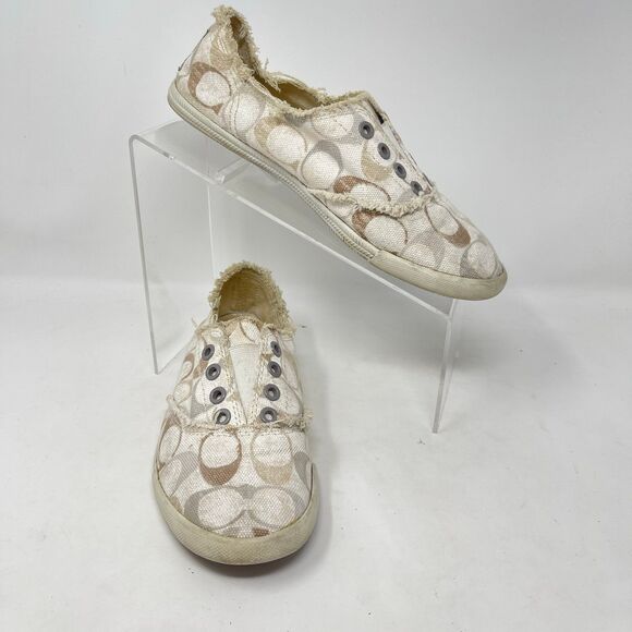 Coach Katie Distressed Slip-on Fashion Sneakers Casual Vacation - Picture 1 of 7